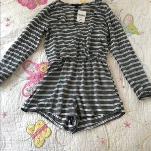 Gray and white woman’s rompers.